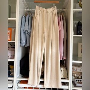 Chic Cream Wide Leg Women's Pants